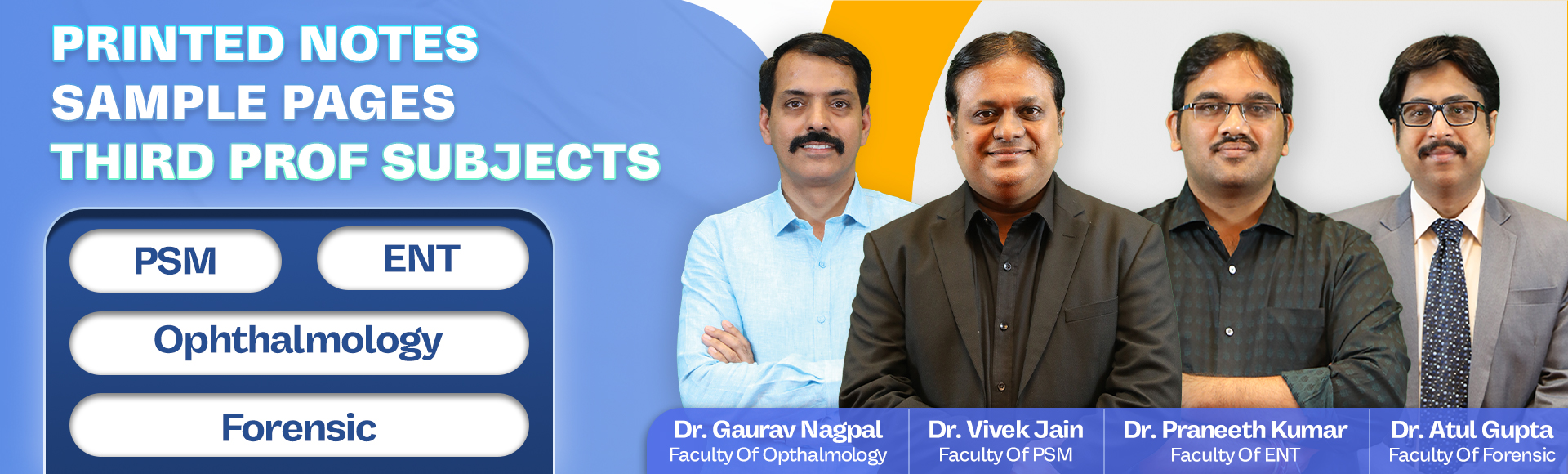 Third Prof Subjects & Faculty
